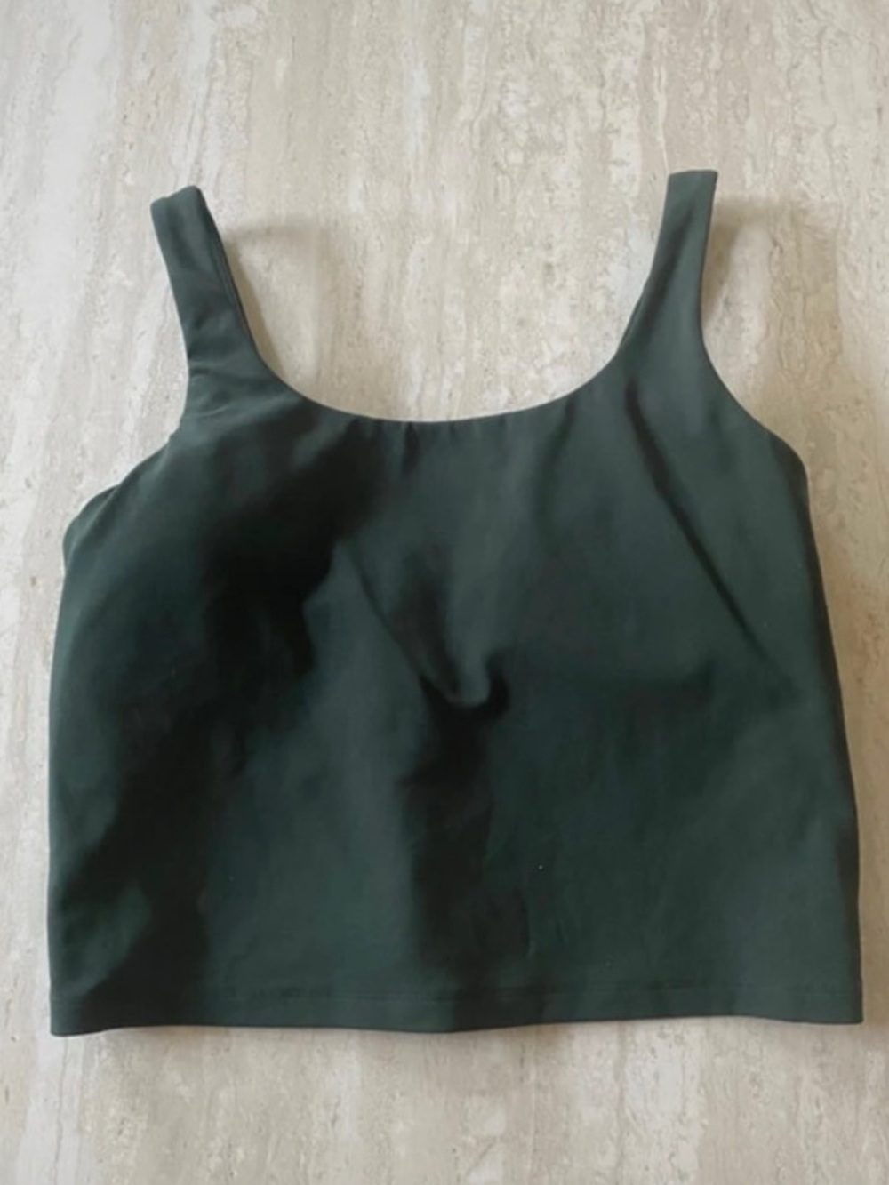 Classic forrest green Scoop Neck Cropped Tank Top